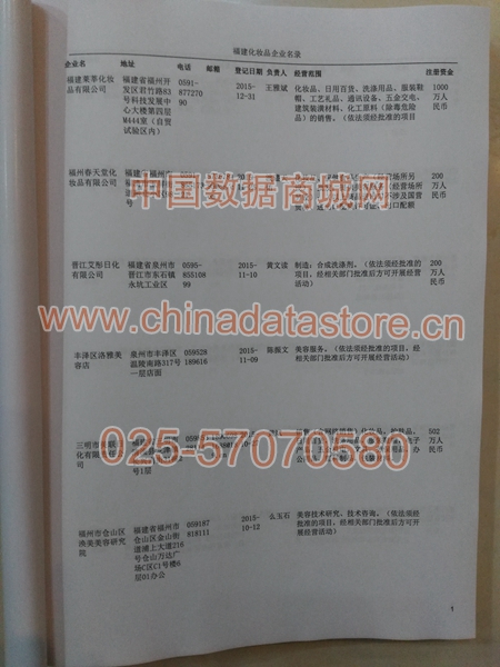 福建化妝品企業(yè)黃頁收錄了最新的福建化妝品企業(yè)名單，具有極高的營銷價值，實實在在提高銷售業(yè)績